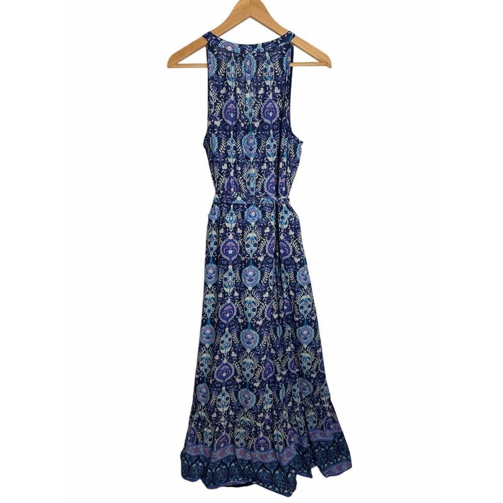 Talbots Floret Medallion Tie Waist Maxi Dress Blue Size18W - Picture 5 of 11
